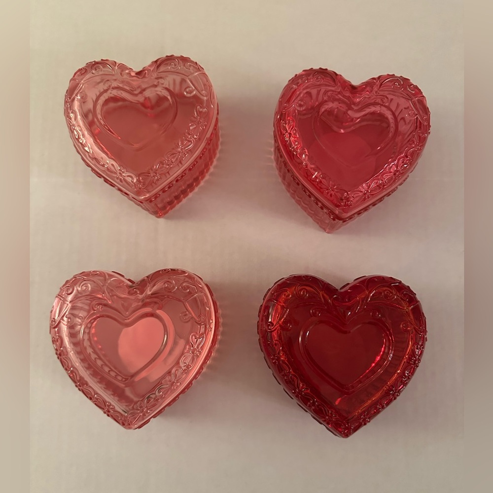 Set of Four Heart-Shaped Candle Holders (EMPTY)